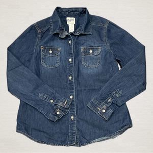 Oshkosh girl’s denim long sleeve button down shirt size 10